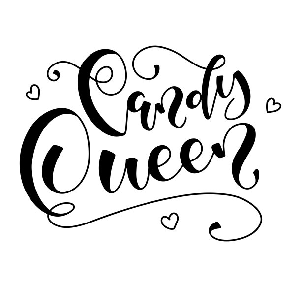 糖果皇后，黑色字母女孩孤立在白色背景，矢量插图。有趣的文字海报，照片叠加，贺卡，t恤打印和社交媒体。图片下载