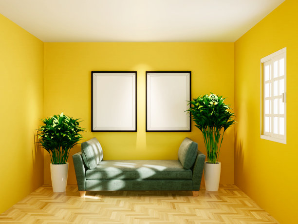 时尚的室内设计的客厅与沙发床图片下载