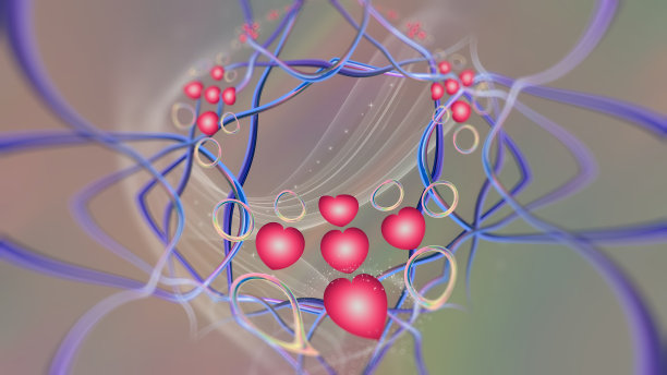 抽象的未来主义的情人节的背景与心图片下载