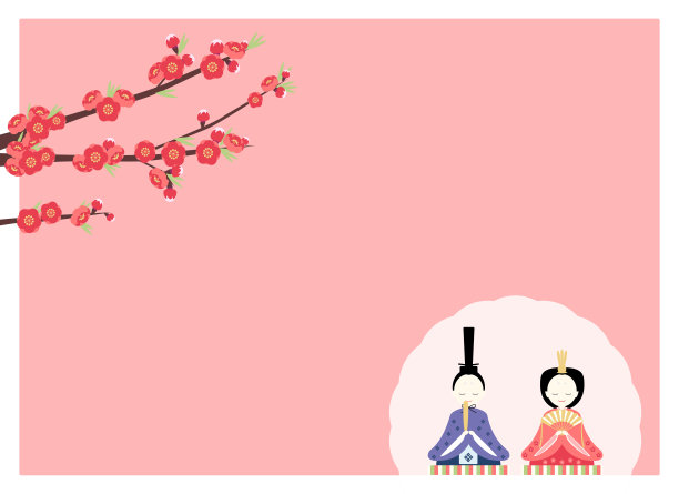 这是一幅描绘桃花和少女节(桃花节)的插图。图片下载