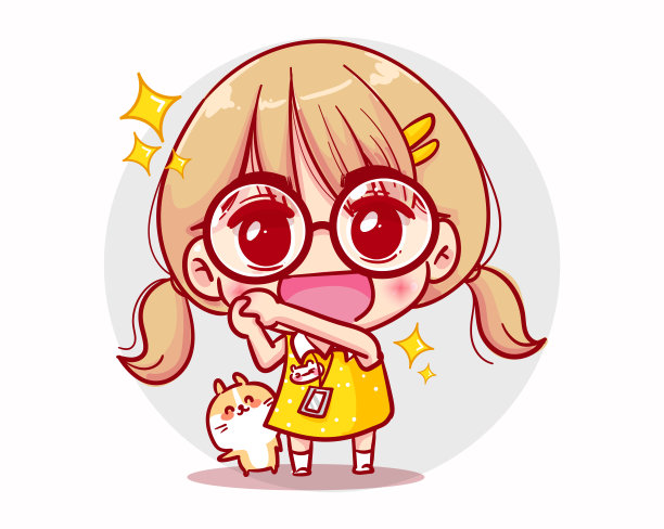 快乐女孩的问候和微笑字符设计。图片下载