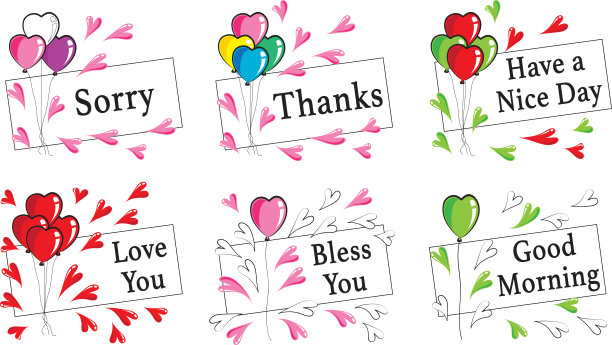 矢量画气球贺卡集图片下载