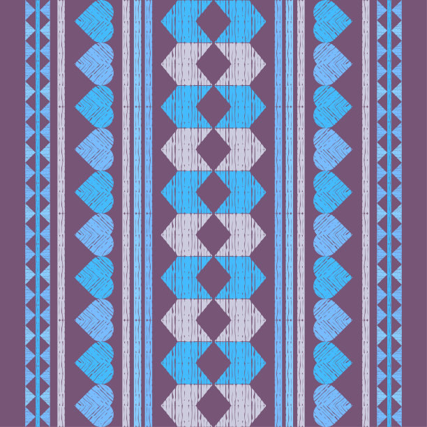 墨西哥的格子。装饰的心。无缝模式。设计与手动孵育。图片下载