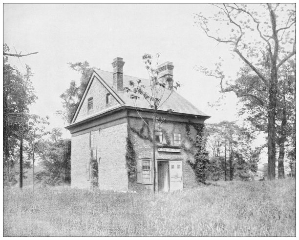 古董照片:费城费尔蒙特公园威廉佩恩的房子图片下载
