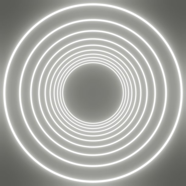 3d发光魔术圈框架。发光的氖火波。图片下载