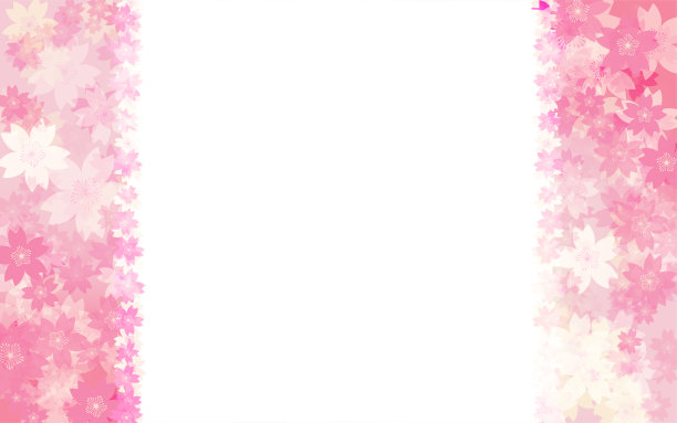 春天的背景材料，樱花的框架背景，左右图片下载