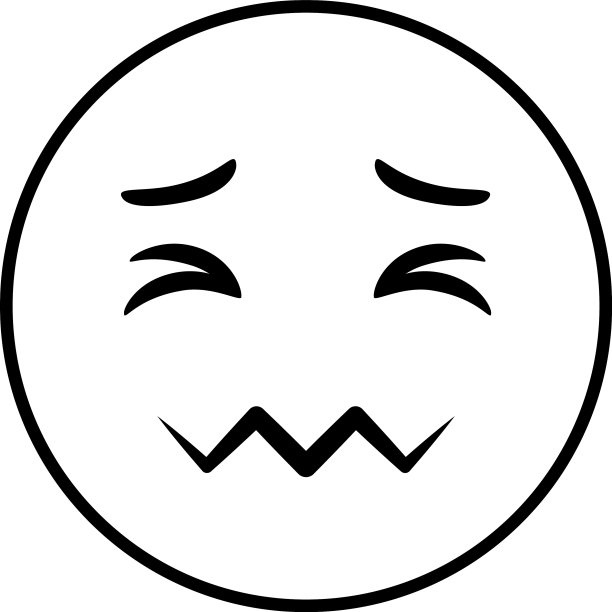 愤怒表情符号的线条风格图标图片下载