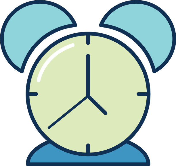 复古时钟图标线条填充样式图片下载