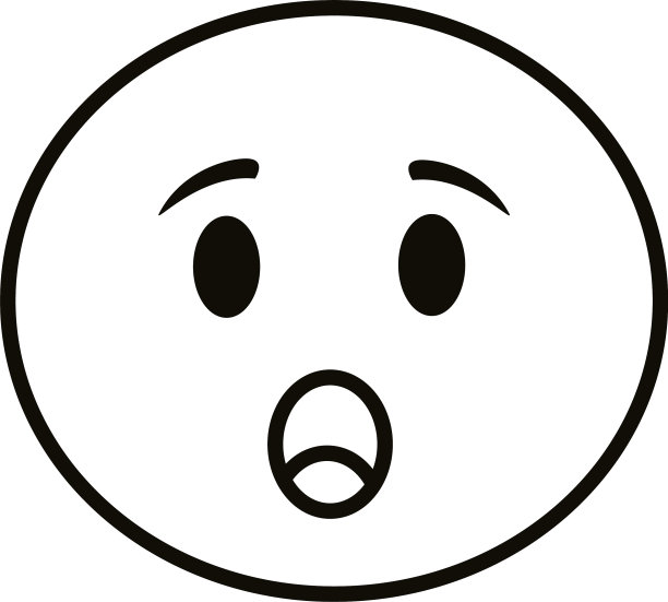 恐惧的表情符号经典线条风格图标图片下载