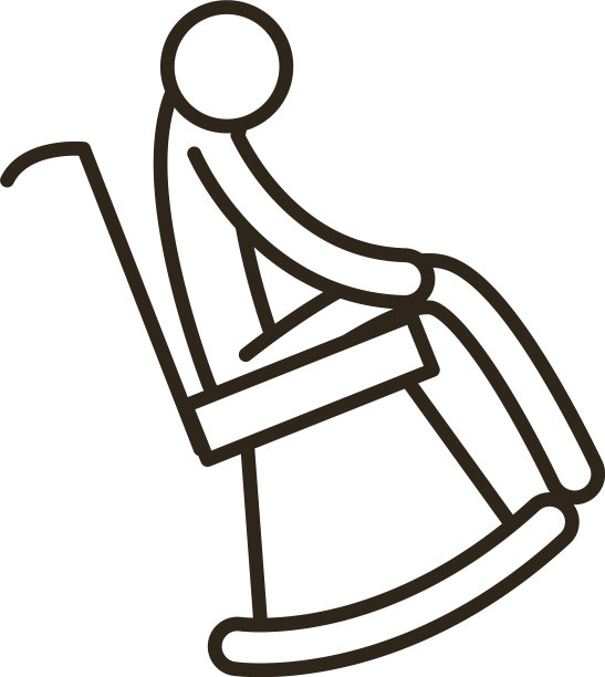 爷爷对椅子线条风格的图标设计图片下载