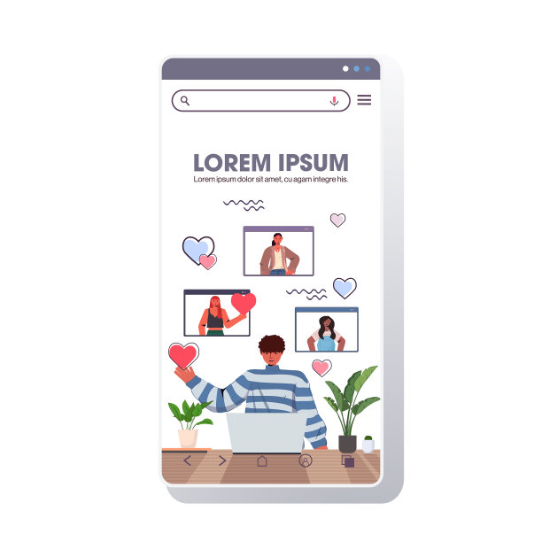 男人用笔记本电脑和混血女人聊天图片下载