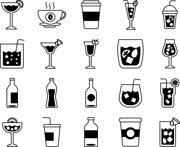 捆绑饮料收集集图标图片下载