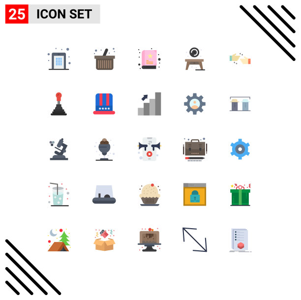 25个主题平色和可编辑的符号图片下载