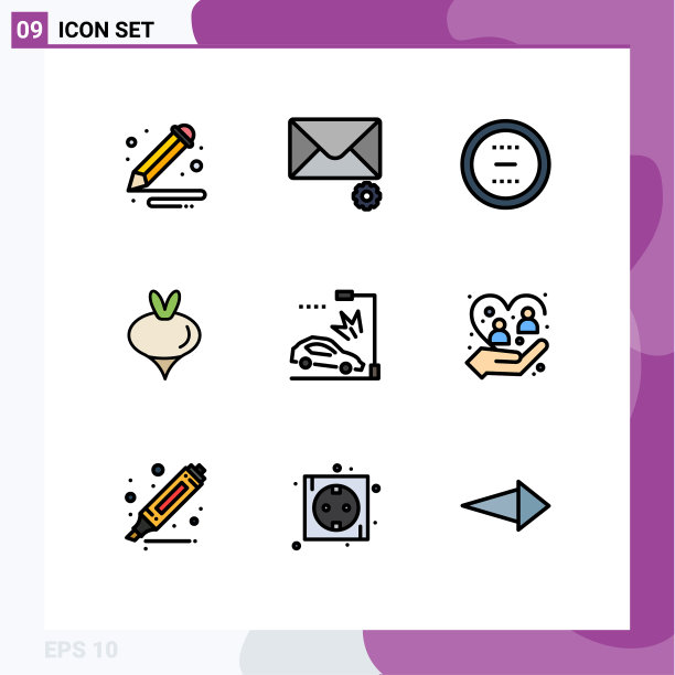 包9创意填充线平色车图片下载