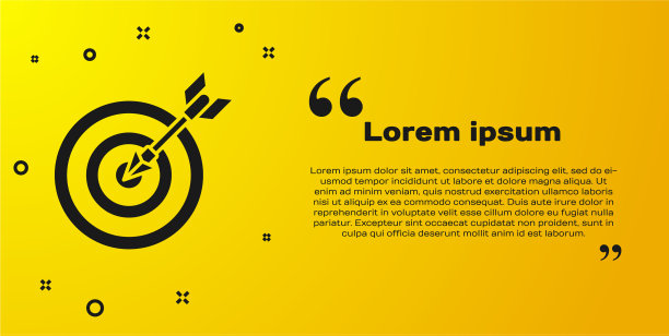 黑色目标与箭头图标隔离在黄色图片下载