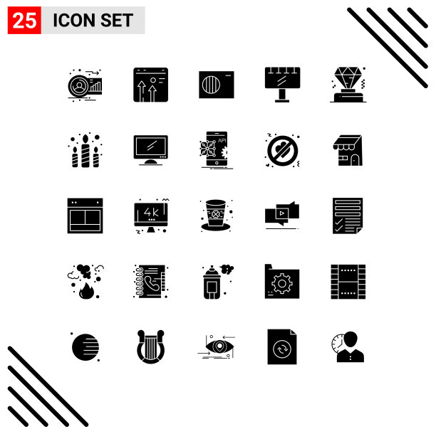 为网络和移动设置的25个通用实体符号图片下载