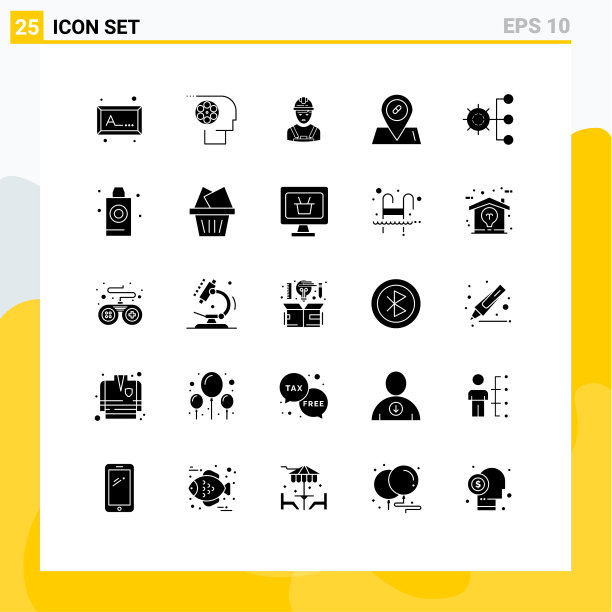 25个创意图标的现代符号和符号图片下载