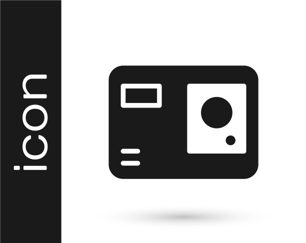 灰色行动极端相机图标孤立在白色图片下载