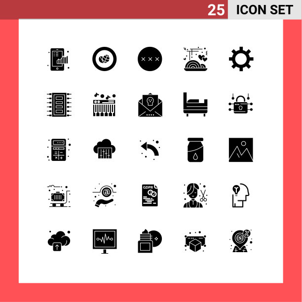 现代设置了25个立体象形文字和符号等图片下载