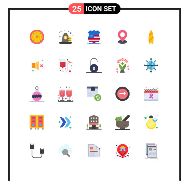 为娱乐设置25个平面颜色的网格图片下载