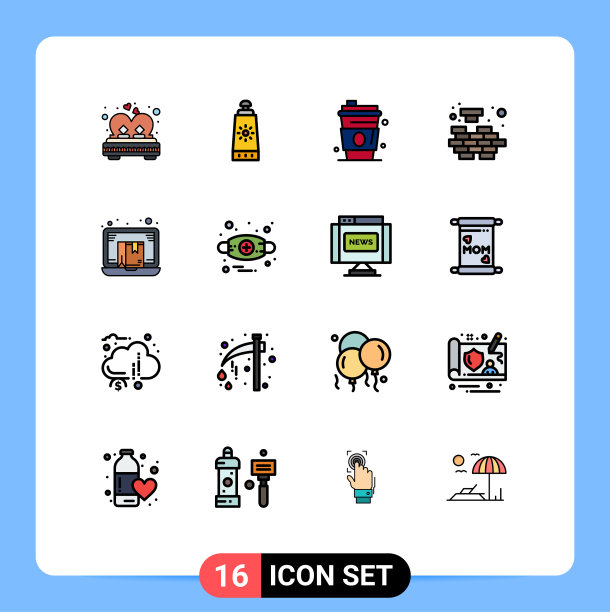 16平面颜色填充线概念的网站图片下载