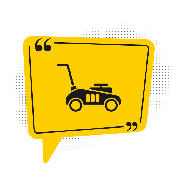 黑色割草机图标孤立在白色背景图片下载