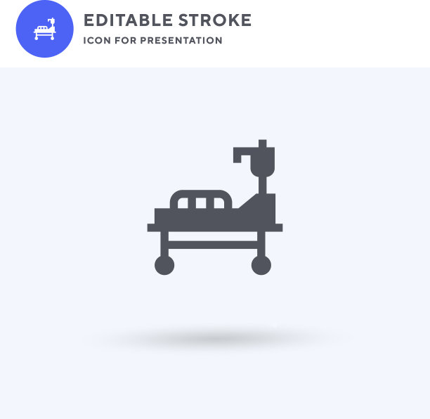 医院病床图标填平标志实图片下载