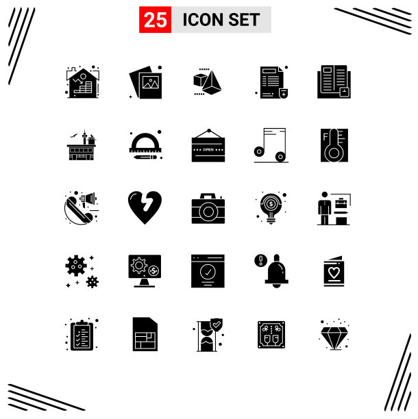 股票图标包25行符号和符号图片下载