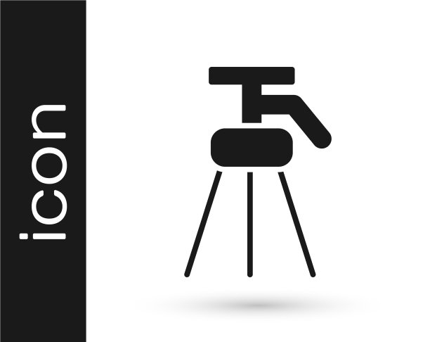 灰色三脚架图标孤立在白色背景图片下载