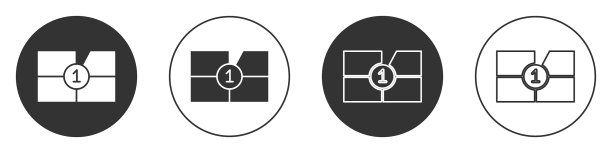 黑色老电影电影倒计时画面孤立图标图片下载