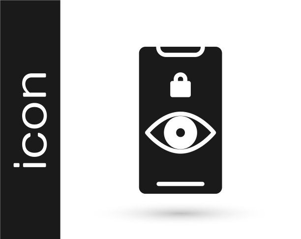 灰色眼睛扫描图标孤立在白色背景图片下载