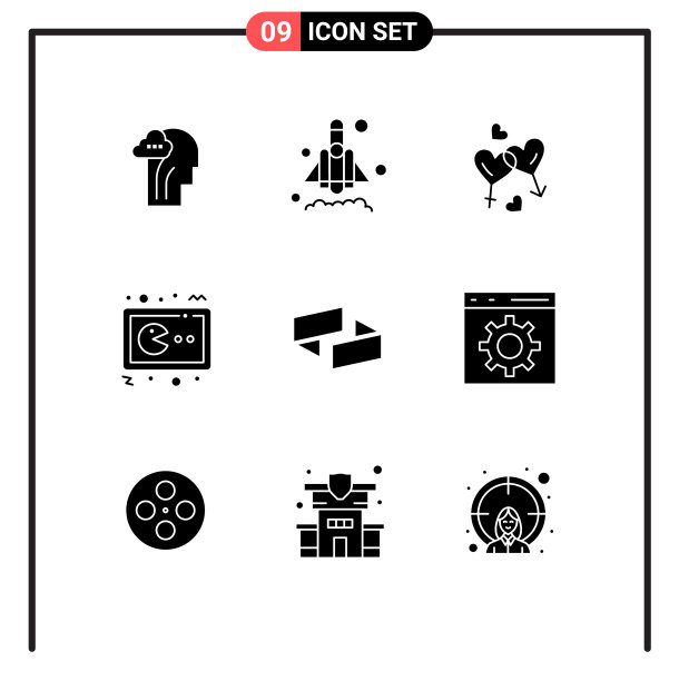 设置9个现代UI图标符号ubiq图片下载