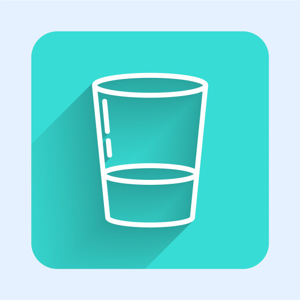 白色线条玻璃与水图标隔离图片下载