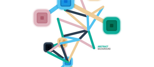 抽象的正方形网点连接方式图片下载