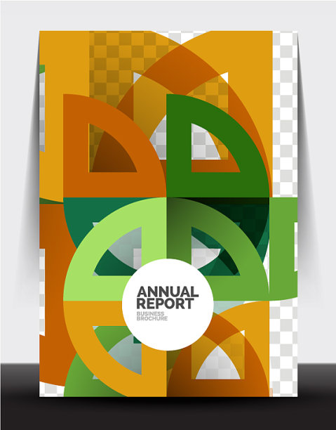 商业传单年度报告圆形和三角形图片下载