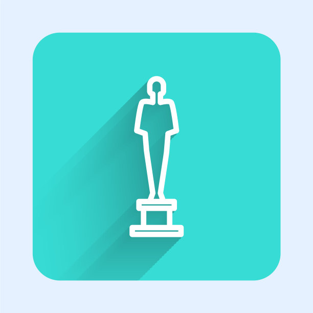 白线电影奖杯图标孤立与长图片下载