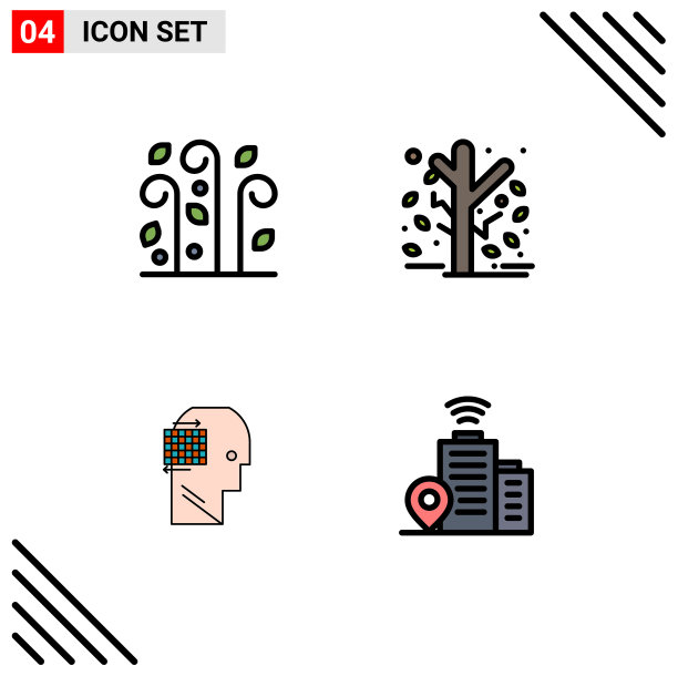 填充线平色包4个通用符号图片下载