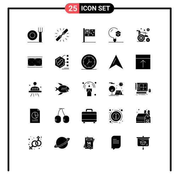 现代设置了25个立体象形文字和符号等图片下载