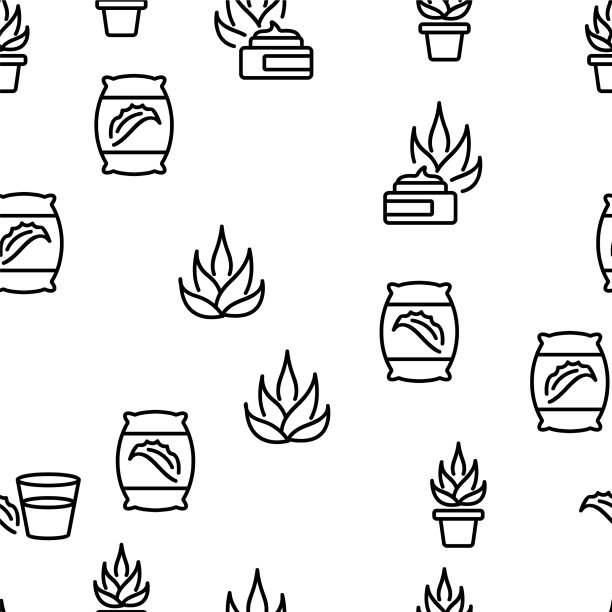 龙舌兰芦荟植物无缝图案图片下载