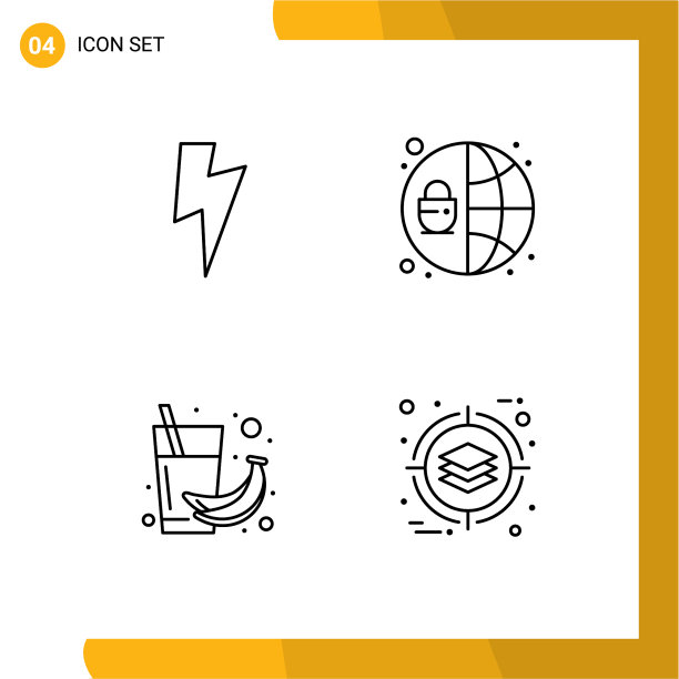 4个通用的线条符号象征着推特的健康图片下载