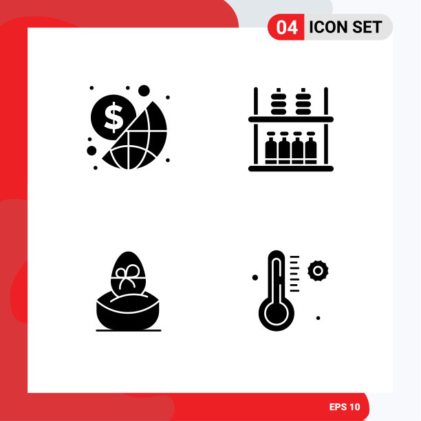 用户界面包4个基本立体字形图片下载