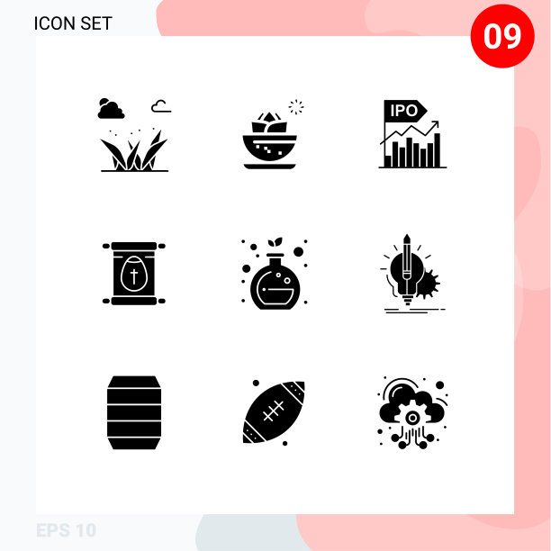 股票图标包9行符号和符号图片下载