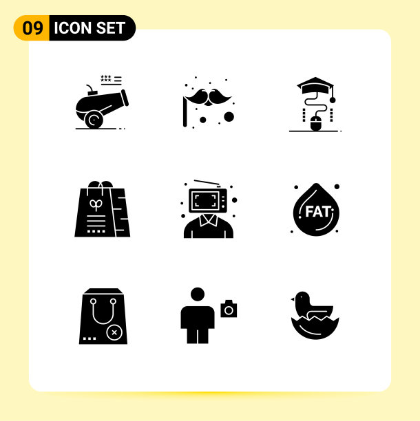 用户界面包9个基本立体字形图片下载