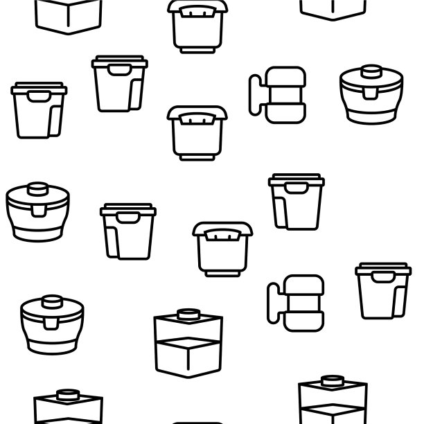 食品容器包装无缝模式图片下载