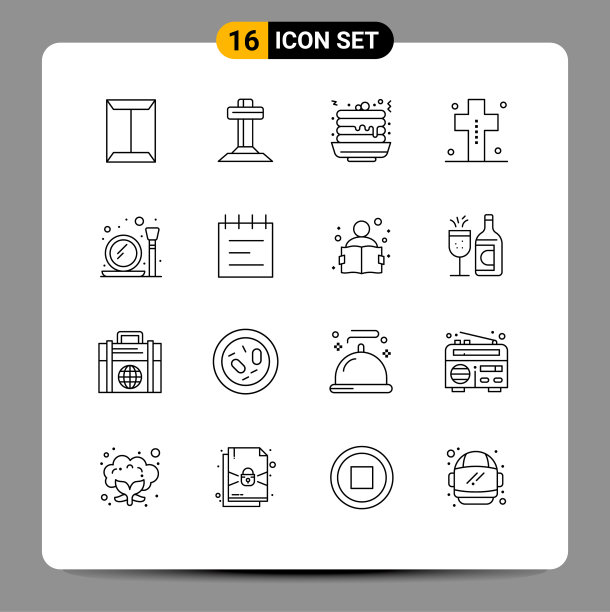 16个通用轮廓符号符号墓碑图片下载