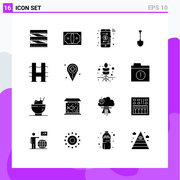 打包16个创造性的固体字形河桥图片下载