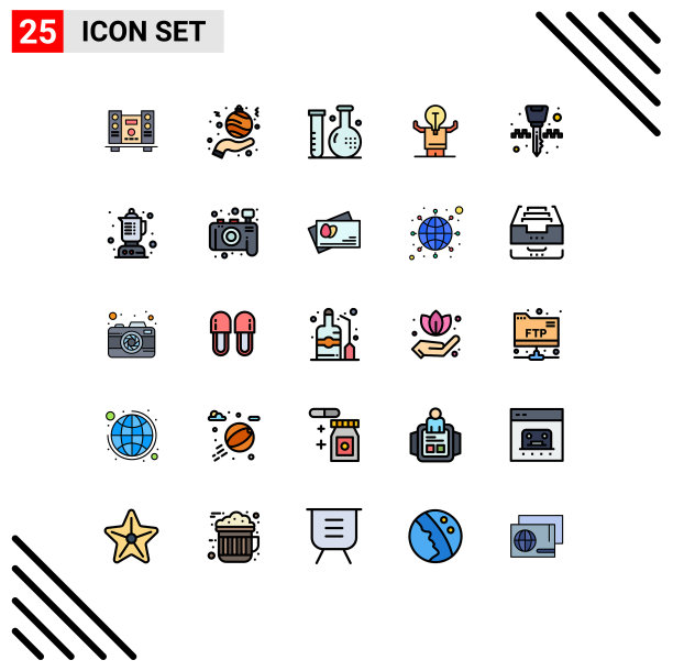 设置25商业填充线平面颜色包图片下载