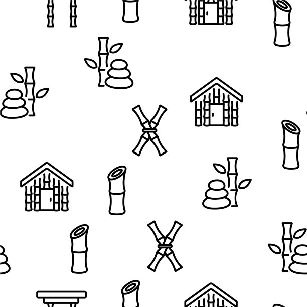 竹自然植物无缝图案图片下载