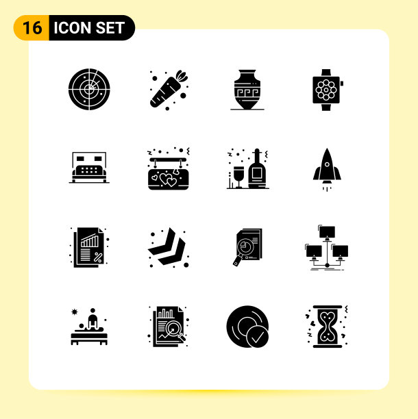 通用图标符号组16个现代立体图片下载