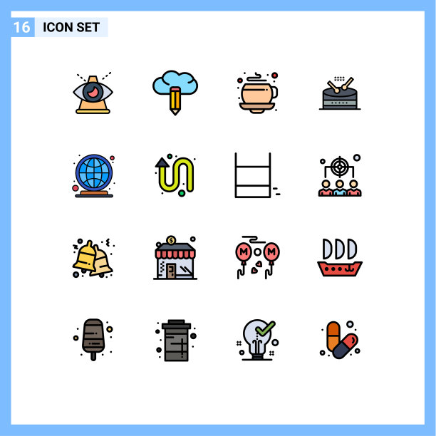 16个创意图标的现代标志和符号图片下载